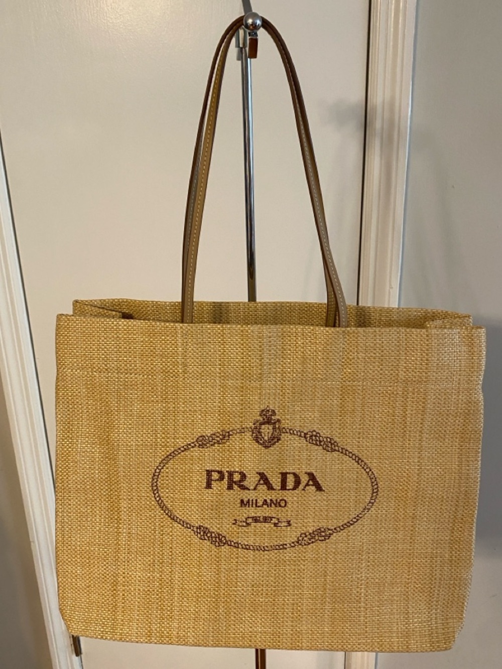 Prada Raffia Woven Tote - Picture 2 of 8